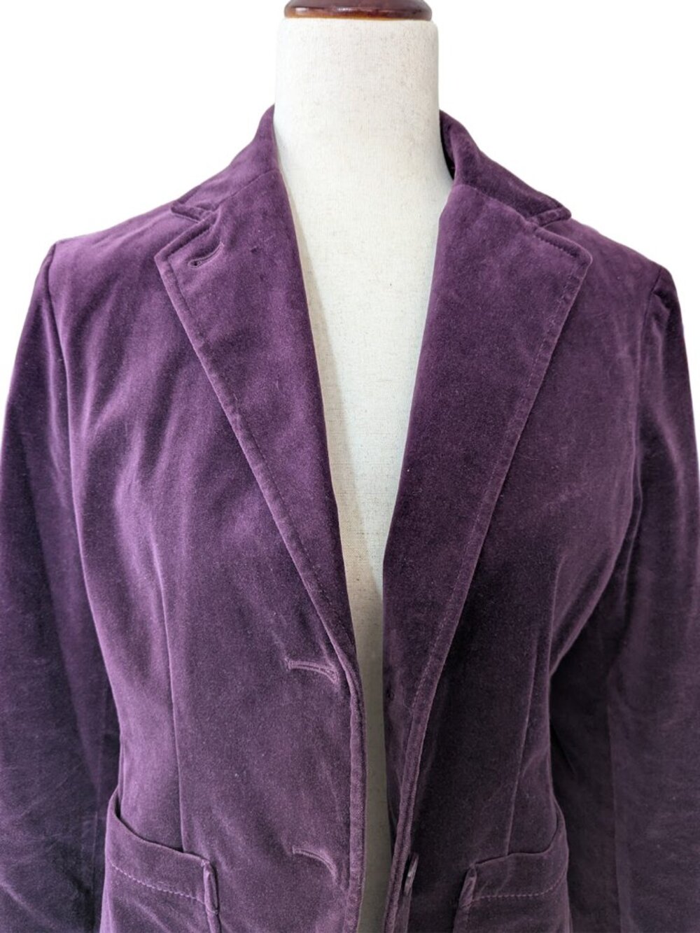GAP Purple Velvet-Feel Blazer Suit Jacket Y2K - Picture 4 of 12
